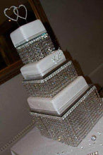 Load image into Gallery viewer, Real crystal Wedding cake stand set of 3 to 6 tiers - OTHER SIZES AVAILABLE by Crystal wedding uk
