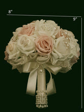 Load image into Gallery viewer, BROOCH BOUQUET Blush &amp; Pearl wedding bouquet by Crystal wedding uk
