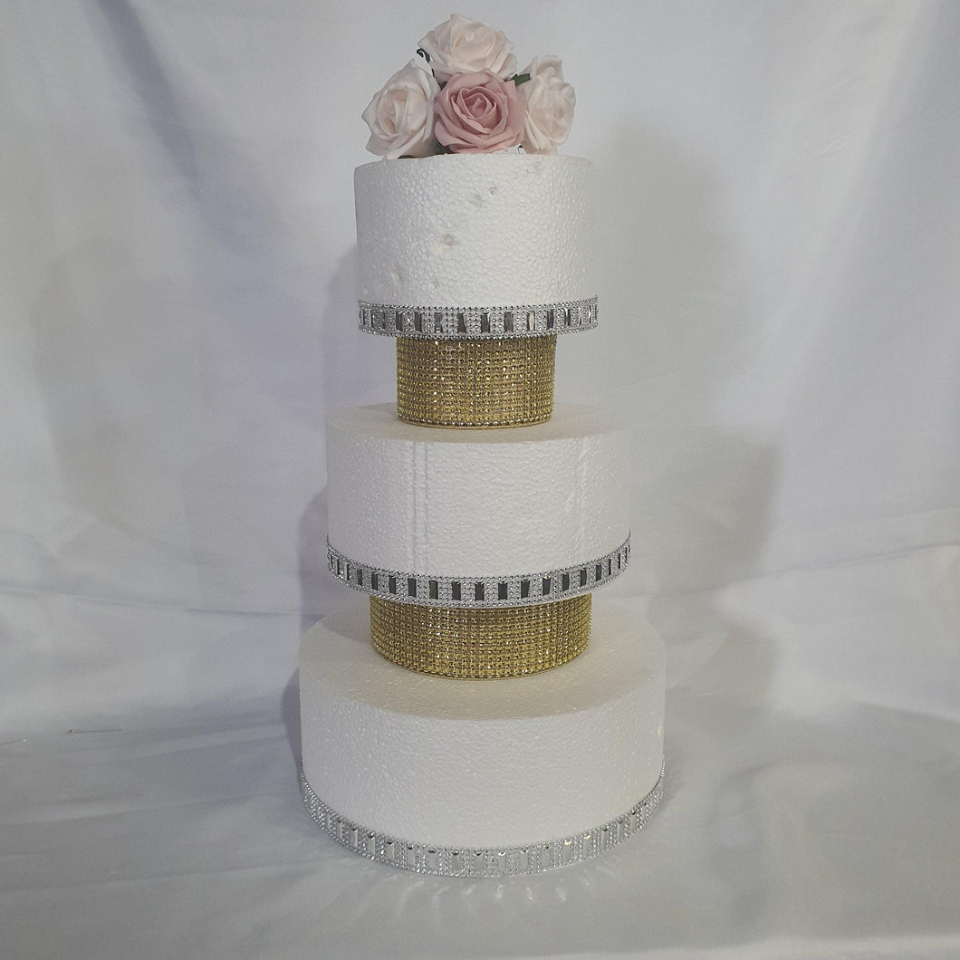 Rhinestone cake separators, cake dividers, round or square by Crystal wedding uk