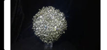 Load image into Gallery viewer, Diamante crystal wire bouquet, beaded bouquet, Wedding bridal flowers, silver crystal.
