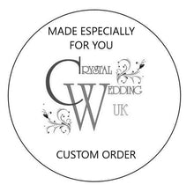 Load image into Gallery viewer, Gold Feather Fan bouquet, bridal fan, flower girl wand, Great Gatsby 1920&#39;s wedding - ANY COLOUR by Crystal wedding uk
