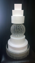 Load image into Gallery viewer, Crystal BALL SPIRAL SPHERE cake separator, divider by Crystal wedding uk
