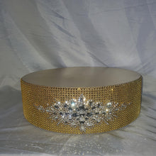 Load image into Gallery viewer, Rhinestone Crystal brooch style cake stand, many colours by Crystal wedding uk
