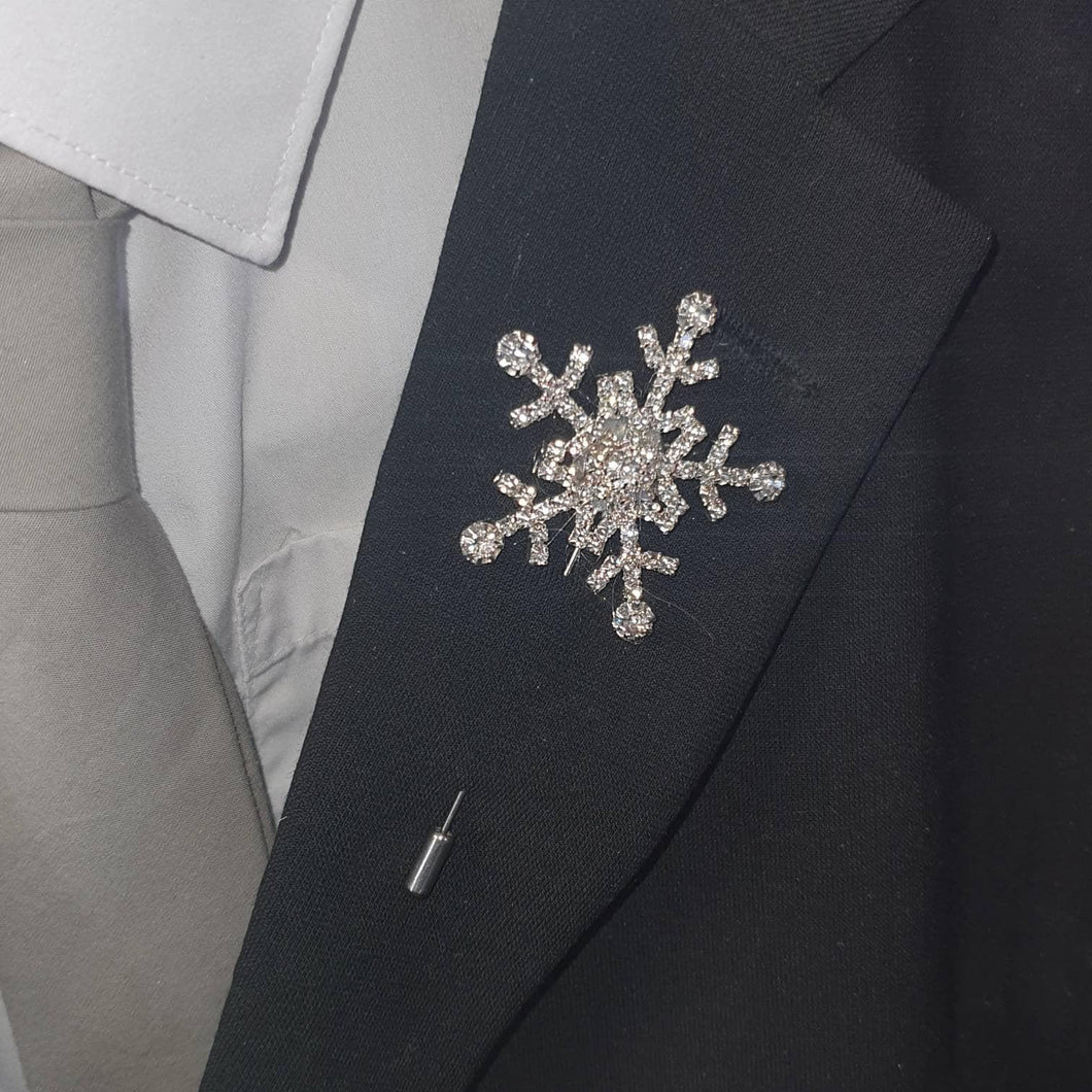 Crystal Snowflake Boutonniere - rhinestone Boutonniere for a Winter Wedding - Christmas Wedding corsage by Crystal wedding uk