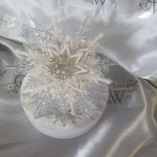 Load image into Gallery viewer, Snowflake bouquet for a Winter wedding for bridesmaid small.6&quot; by Crystal wedding uk
