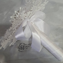 Load image into Gallery viewer, Snowflake bouquet for a Winter wedding for bridesmaid small.6&quot; by Crystal wedding uk
