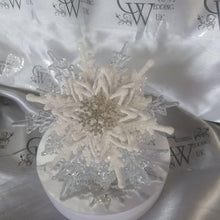 Load image into Gallery viewer, Snowflake bouquet for a Winter wedding for bridesmaid small.6&quot; by Crystal wedding uk
