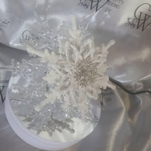 Load image into Gallery viewer, Snowflake bouquet for a Winter wedding for bridesmaid small.6&quot; by Crystal wedding uk
