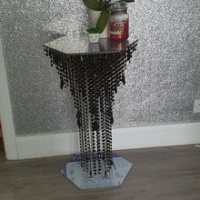 Load image into Gallery viewer, Black &amp; gold Crystal chandelier side table - tall console. Occasional table, Custom table furniture. by Crystal wedding uk
