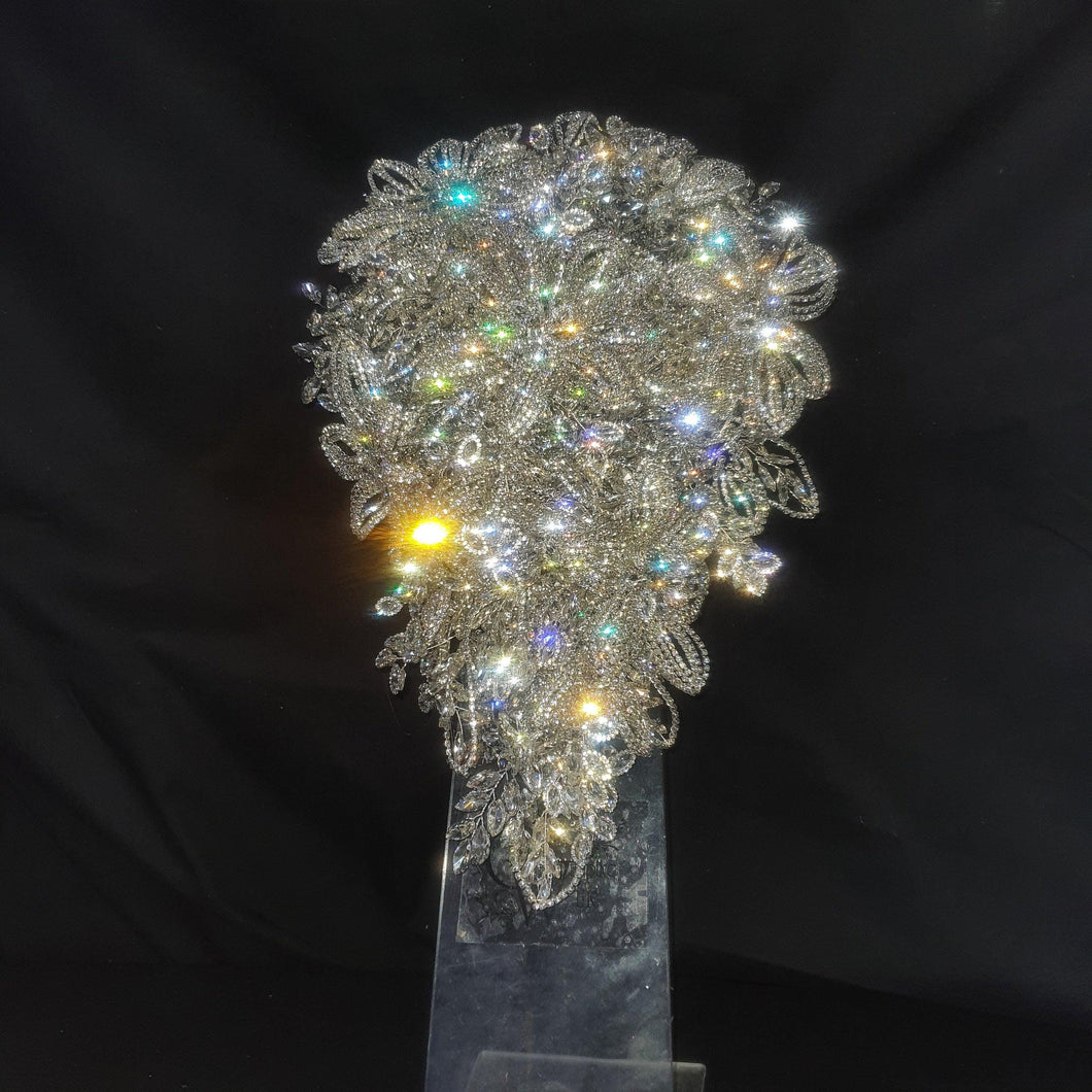 Diamante bouquet 10" x 14" brooch Jewel rhinestone crystal wedding bouquet Crystal Bridal Bouquet, cascade bouquet by Crystal wedding uk
