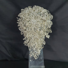 Load image into Gallery viewer, Diamante bouquet 10" x 14" brooch Jewel rhinestone crystal wedding bouquet Crystal Bridal Bouquet, cascade bouquet by Crystal wedding uk
