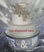 Load image into Gallery viewer, Cake brooch, crystal rhinestone cake decoration - Silver cake jewelery by Crystal wedding uk
