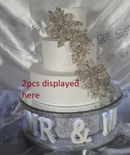 Load image into Gallery viewer, Cake brooch, crystal rhinestone cake decoration - Silver cake jewelery by Crystal wedding uk
