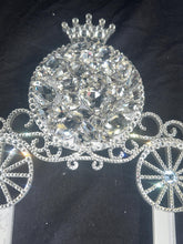Load image into Gallery viewer, Personalised Carriage Cake topper- Swarovski crystal elements - FAIRYTALE Princess carriage design, Cake decoration by Crystal Wedding UK
