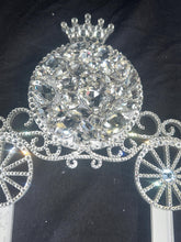 Load image into Gallery viewer, Crystal Carriage Cake Topper: Fairytale Wedding Decoration
