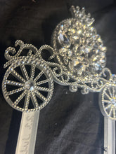 Load image into Gallery viewer, Personalised Carriage Cake topper- Swarovski crystal elements - FAIRYTALE Princess carriage design, Cake decoration by Crystal Wedding UK
