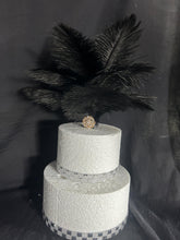 Load image into Gallery viewer, Rhinestone Ostrich Feather Cake Topper: 1920s Gatsby Decor
