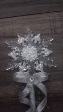 Load image into Gallery viewer, Snowflake wand, flower girl bridesmaid, Winter wedding by Crystal wedding uk
