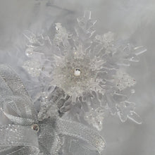 Load image into Gallery viewer, Snowflake wand, flower girl bridesmaid, Winter wedding by Crystal wedding uk
