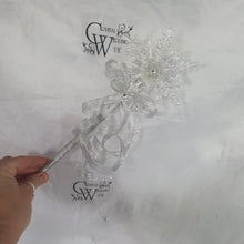 Load image into Gallery viewer, Snowflake wand, flower girl bridesmaid, Winter wedding by Crystal wedding uk
