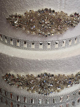 Load image into Gallery viewer, Cake brooch set of 3 , crystal rhinestone &amp; pearl cake decoration - Silver or Gold by Crystal wedding uk
