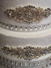 Load image into Gallery viewer, Cake brooch set of 3 , crystal rhinestone &amp; pearl cake decoration - Silver or Gold by Crystal wedding uk
