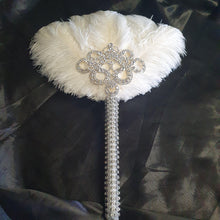 Load image into Gallery viewer, Bridesmaids Feather wand Fan, brooch bouquet, Alternative Bouquet by Crystal wedding uk
