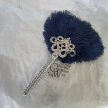 Load image into Gallery viewer, Bridesmaids Feather wand Fan, brooch bouquet, Alternative Bouquet by Crystal wedding uk
