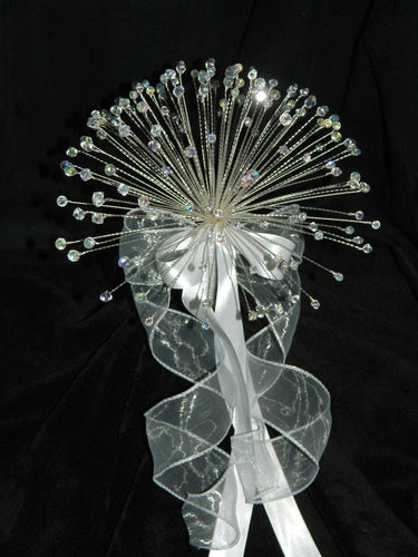 Crystal wire bouquet, beaded bouquet, Wedding bridal flowers, Rose gold,blush, silver, gold, Alternative unique wedding flowers.