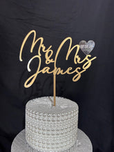 Load image into Gallery viewer, Butterfly and crystal arrangement cake topper- Gold or silver Tone by Crystal wedding uk
