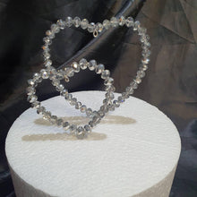 Load image into Gallery viewer, Crystal love heart cake topper by Crystal wedding uk
