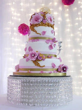 Load image into Gallery viewer, Wedding cake stand Tall waterfall design - Real glass crystals by Crystal wedding uk
