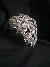 Load image into Gallery viewer, large Vintage couture inspired crystal tiara side hair piece by Crystal wedding uk
