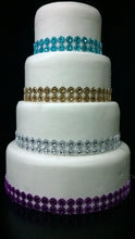 Load image into Gallery viewer, Diamante &amp; flower design Cake Trim 1 metre by Crystal wedding uk
