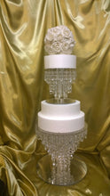 Load image into Gallery viewer, Chandelier cake stand , 2 tier set Premium crystal 6&quot; and 12&quot; + led&#39;s by Crystal wedding uk
