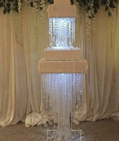 Crystal wedding cake stand, cake chandelier, 2pcs. 1 divider and Tall cake Table 80cm by Crystal wedding uk by Crystal wedding uk