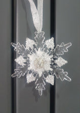 Load image into Gallery viewer, Snowflake hanging bouquet, Winter wedding accessory by Crystal wedding uk
