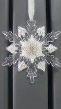 Load image into Gallery viewer, Snowflake hanging bouquet, Winter wedding accessory by Crystal wedding uk
