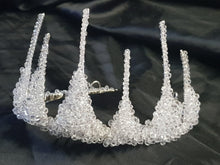 Load image into Gallery viewer, Crystal tiara crown, Couture inspired, modern crystal tiara, Ab crystal beads by Crystal wedding uk
