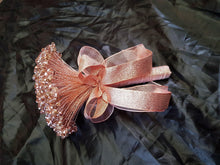 Load image into Gallery viewer, Rose gold Crystal Wedding bouquet, Brides wire bouquet, rose gold bouquet by Crystal wedding uk
