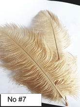 Load image into Gallery viewer, Feather wedding Fan gold Ostrich feather Gatsby fan 1920&#39;s bouquet by Crystal wedding uk
