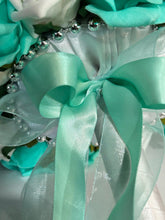 Load image into Gallery viewer, Brooch Bouquet,Robins egg blue, duck egg blue teel rose bouquet. by Crystal wedding uk
