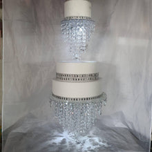 Load image into Gallery viewer, Crystal cake stand, 2 tier set , CHANDELIER DESIGN Faux crystal by Crystal wedding uk
