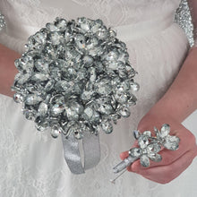 Load image into Gallery viewer, Crystal bouquet, crystal flowers, Brides wedding bouquet by Crystal wedding uk
