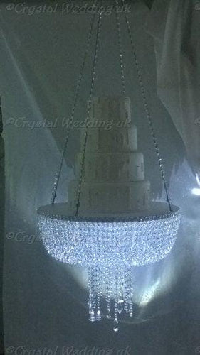 Cake Swing, Crystal Chandelier suspended cake platform. PREMIUM Glass crystal Heavy duty by Crystal wedding uk