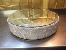 Load image into Gallery viewer, wedding cake stand , Crystal &amp; Pearl cake stage. - round or square all sizes in white,black or ivory by Crystal wedding uk
