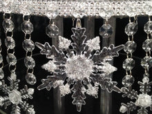 Load image into Gallery viewer, Snowflake Cake Stand Crystal effect or glass beads- cake stand for a Winter wedding by Crystal wedding uk
