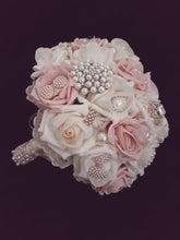 Load image into Gallery viewer, BROOCH BOUQUET Blush &amp; Pearl wedding bouquet by Crystal wedding uk
