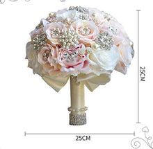 Load image into Gallery viewer, BROOCH BOUQUET Blush &amp; Pearl wedding bouquet by Crystal wedding uk
