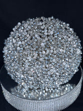 Load image into Gallery viewer, Diamante crystal wire bouquet, beaded bouquet, Wedding bridal flowers, silver crystal.
